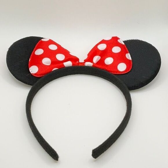 Red Polka Dot Mouse Ears Headband - Picture 1 of 2